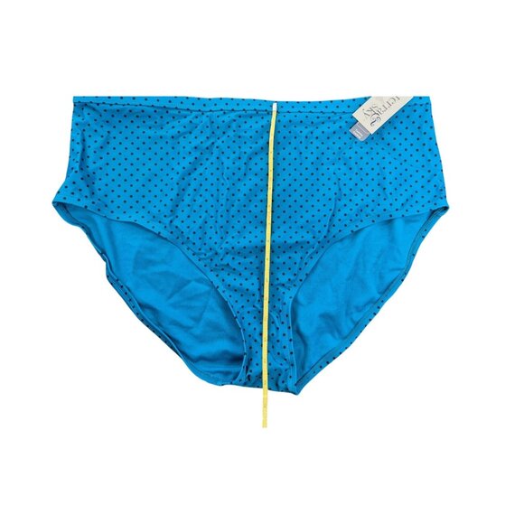 Vanity Fair Womens Blue Polka Dot High-Waist Briefs Size 3X Nylon Blend - Picture 4 of 8